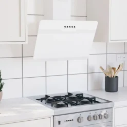 vidaXL væghængt emhætte 60 cm stål og hærdet glas hvid