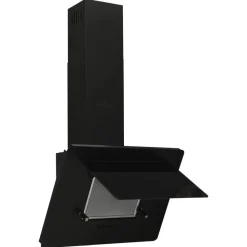 vidaXL væghængt emhætte 60 cm rustfrit stål og hærdet glas sort