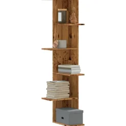 vidaXL væghængt hjørnehylde 36,5x36,5x140 cm konstrueret træ
