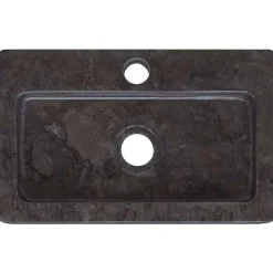 vidaXL væghængt håndvask 38x24x6,5 cm marmor sort
