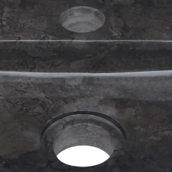vidaXL væghængt håndvask 38x24x6,5 cm marmor sort