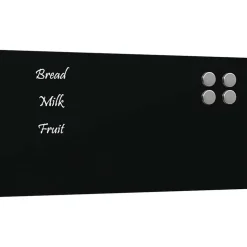 vidaXL væghængt magnettavle 40x20 cm hærdet glas sort