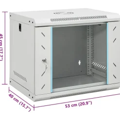 vidaXL væghængt netværksskab 53x40x45 cm 9U IP20 19