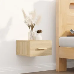 vidaXL væghængt sengebord 35x35x20 cm sonoma-eg