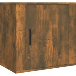 vidaXL væghængt sengebord 50x30x47 cm røget egetræsfarve