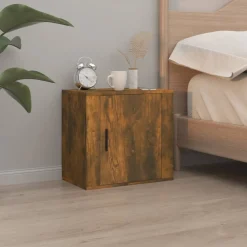 vidaXL væghængt sengebord 50x30x47 cm røget egetræsfarve