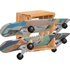 vidaXL væghængt skateboardstativ 25x20x30 cm massivt akacietræ