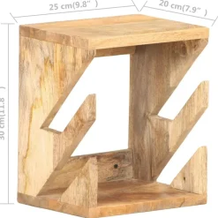 vidaXL væghængt skateboardstativ 25x20x30 cm massivt mangotræ