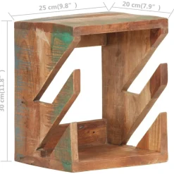 vidaXL væghængt skateboardstativ 25x20x30 cm massivt genbrugstræ