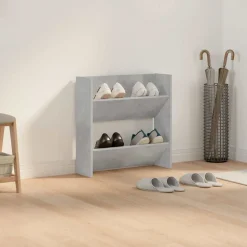 vidaXL væghængt skoskab 60x18x60 cm konstrueret træ betongrå