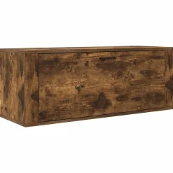 vidaXL væghængt skoskab 100x35x38 cm konstrueret træ røget egetræ
