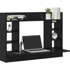 vidaXL Væghængt skrivebord Sort eg 105 x 48 x 75 cm Konstrueret træ