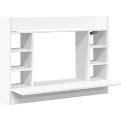 vidaXL væghængt skrivebord 105x48x75 cm konstrueret træ hvid