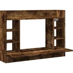 vidaXL væghængt skrivebord 105x48x75 cm konstrueret træ røget egetræ