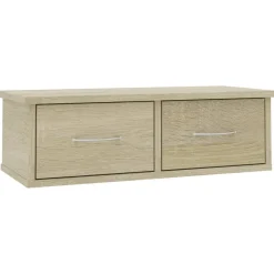 vidaXL væghængt skuffe 60x26x18,5 cm konstrueret træ sonoma-eg