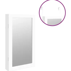 vidaXL væghængt spejlskab med LED-lys hvid