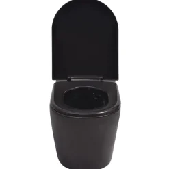 vidaXL væghængt toilet keramisk sort