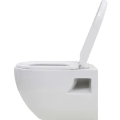 vidaXL væghængt toilet med skjult cisterne keramisk