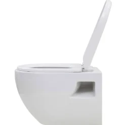 vidaXL væghængt toilet med skjult cisterne keramik hvid