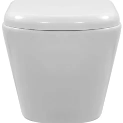 vidaXL væghængt toilet uden kant keramik hvid