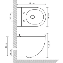 vidaXL væghængt toilet uden kant og med skjult cisterne keramik hvid