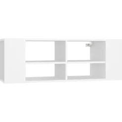 vidaXL væghængt tv-bord 102x35x35 cm konstrueret træ hvid