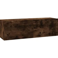 vidaXL væghængt tv-bord 100x30x30 cm konstrueret træ røget egetræ