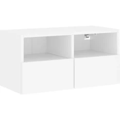 vidaXL væghængt tv-bord 60x30x30 cm konstrueret træ hvid