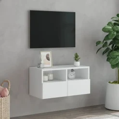 vidaXL væghængt tv-bord 60x30x30 cm konstrueret træ hvid