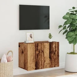 vidaXL væghængt tv-bord 60x30x41 cm gammelt træ-look