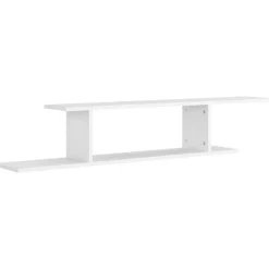 vidaXL væghængt tv-hylde 125x18x23 cm konstrueret træ hvid