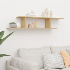 vidaXL væghængt tv-hylde 125x18x23cm konstrueret træ sonoma-eg