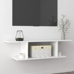 vidaXL væghængt tv-skab 103x30x26,5 cm hvid