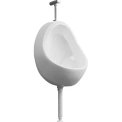 vidaXL væghængt urinal med skylleventil keramisk hvid