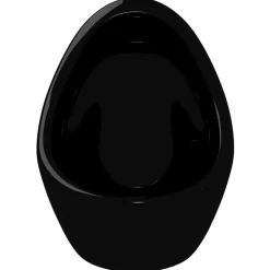 vidaXL væghængt urinal med skylleventil keramisk sort