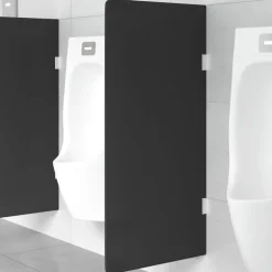 vidaXL væghængt urinalafskærmning 90x40 cm hærdet glas sort