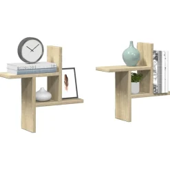 vidaXL væghængte hylder 2 stk. 38x12x38 cm konstrueret træ sonoma-eg