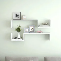 vidaXL væghængte hylder 2 stk. 100x15x20 konstrueret træ hvid