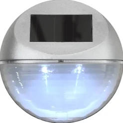vidaXL væghængte LED-solcellelamper 12 stk. rund sølvfarvet