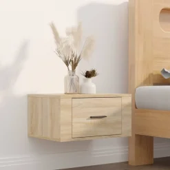 vidaXL væghængte sengeborde 2 stk. 50x36x25 cm sonoma-eg