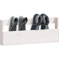vidaXL væghængte skohylder 2 stk. 59x9x23 cm massivt fyrretræ Hvid