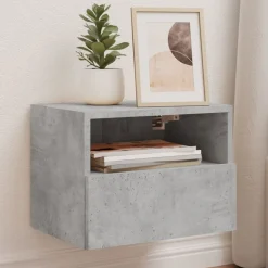 vidaXL væghængte tv-borde 2 stk. 40x30x30 cm konstrueret træ betongrå