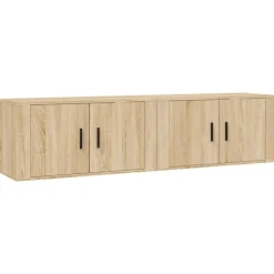 vidaXL væghængte tv-skabe 2 stk. 80x34,5x40 cm sonoma-eg