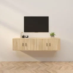 vidaXL væghængte tv-skabe 2 stk. 80x34,5x40 cm sonoma-eg