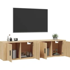 vidaXL væghængte tv-skabe 2 stk. 80x34,5x40 cm sonoma-eg
