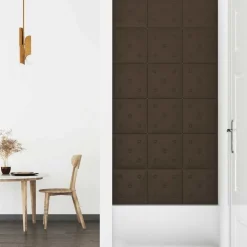 vidaXL Væghovedgærde 12 pcs Brun 30 x 30 cm Faux læder