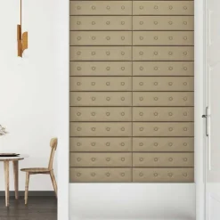 vidaXL Væghovedgærde 12 pcs Cappuccino 60 x 15 cm Faux læder