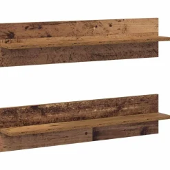 vidaXL Væghylde 2 pcs Gammelt træ 80 x 11,5 x 18 cm Konstrueret træ