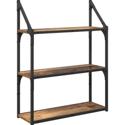 vidaXL Væghylde Gammelt træ 60 x 21 x 78,5 cm Konstrueret træ