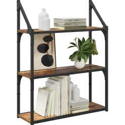 vidaXL Væghylde Gammelt træ 60 x 21 x 78,5 cm Konstrueret træ